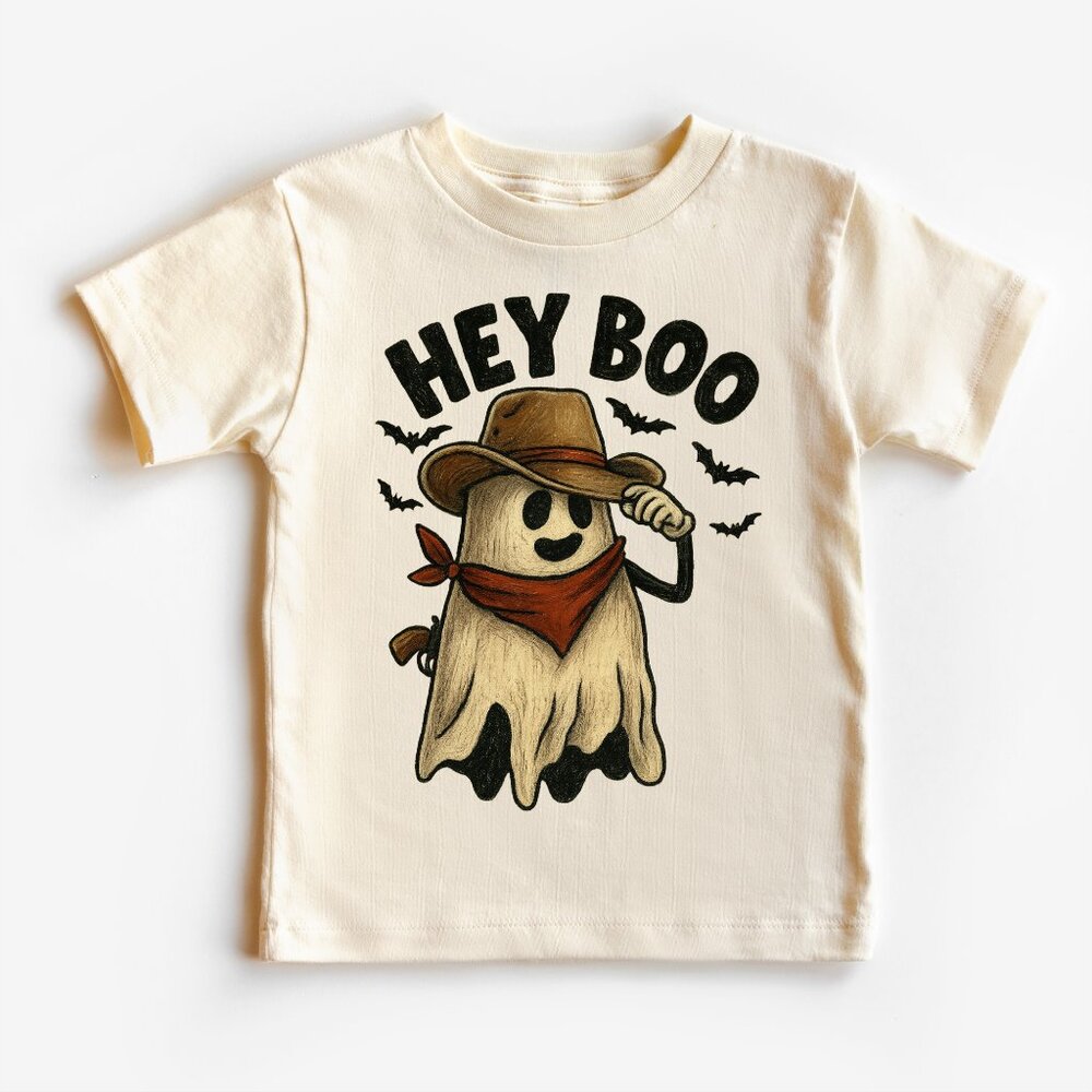 Hey Boo Halloween T-shirt Kid and Adult sizes Choose Your Color